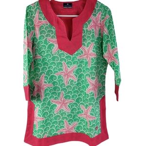 SIMPLY SOUTHERN Women's STARFISH Tunic Top Cover Up Small Colorful